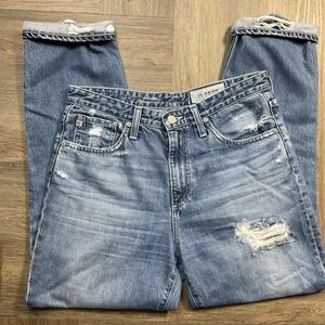 AG Adriano Goldschmied Jeans Womens Blue Phoebe High Waisted Distressed Denim‎